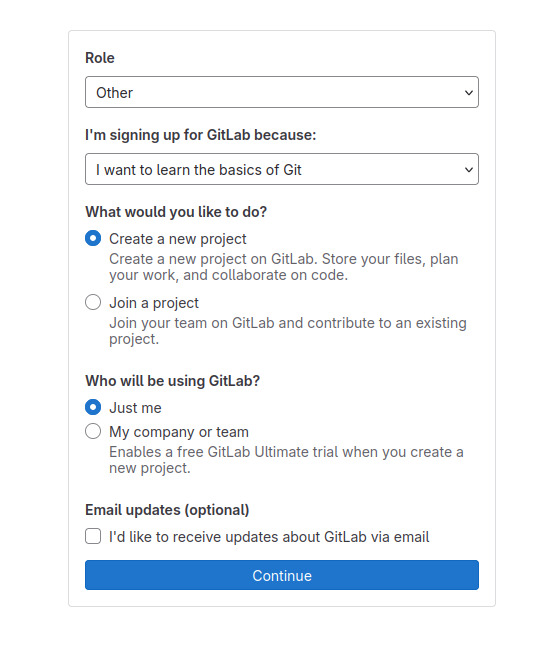 GitLab Sign Up